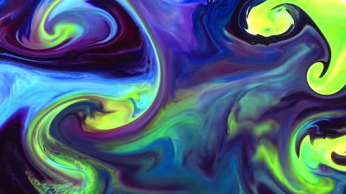Vibrant Paints Swirling in Mesmerizing Abstract Patterns