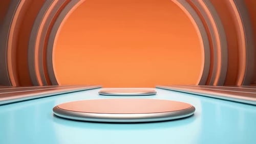 Podium Futuristische Vitrine mit Plattform für Produktausstellungen. Leeres modernes Bühnendisplay