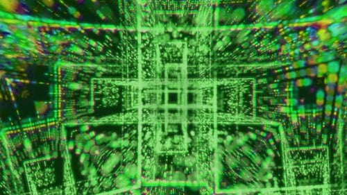 Flying Through Technology Tunnel Background