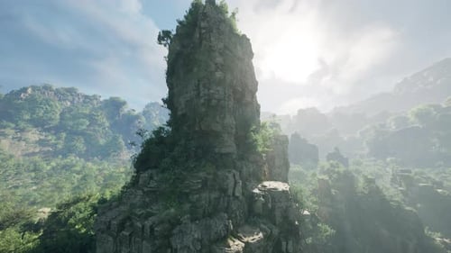 A Majestic Rocky Mountain Landscape in China
