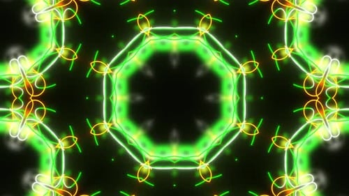 Abstract Geometric Neon Kaleidoscope Background Animation