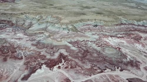 Aerial Panorama of Natural Sandstone Hill Created by Erosion in Utah Desert USA, Similar to Planet M