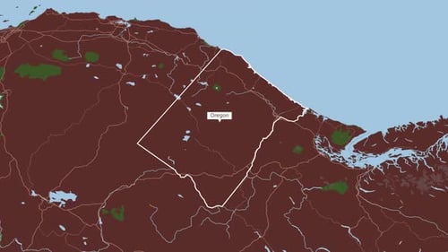 Animated Outline Map Highlight of Oregon State