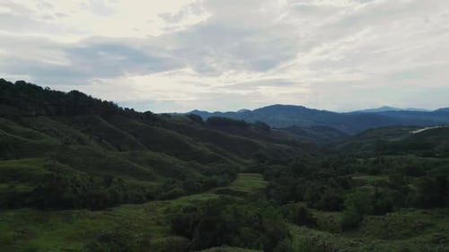 scenic drone footage capturing the stunning beauty of the mountain landscape during a tranquil after