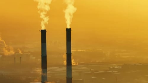 Smokestacks on a coal electric power plant.