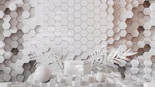 White Clean Golden Product Placement Display Loop