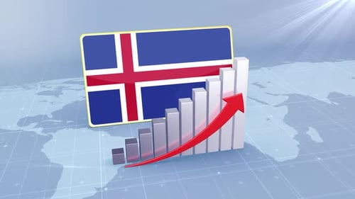 Iceland Economic Growth Bar Chart Graph Rising Red Arrow
