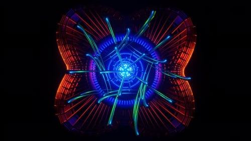 Lively VJ Loop Featuring Mesmerizing Neon Hypnotic Seamless Patterns