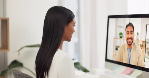 Woman in Online Business Conference