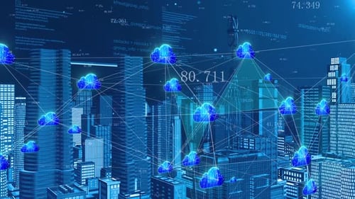 Future Science Fiction Smart City 5g Cloud Computing Internet Of Things Connection