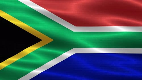 South African Flag Waving Loop Animation