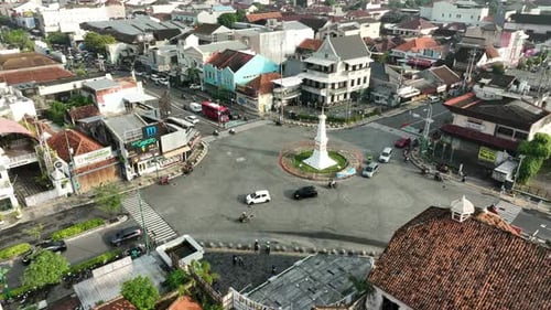 Luftaufnahme von Tugu Jogja oder Yogyakarta Monument, Indonesien