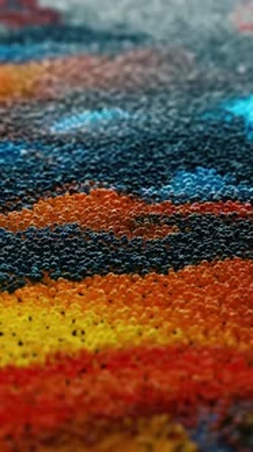 Particules multicolores, boules, sphères