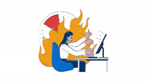 Überarbeiteter Profi unter Termindruck, Doodle-Animation