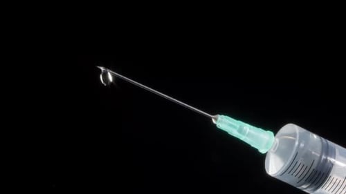 Hypodermic Needle with Drop on Tip