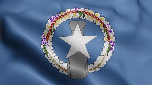 Northern Mariana Islands National Flag Waving in Realistic Style