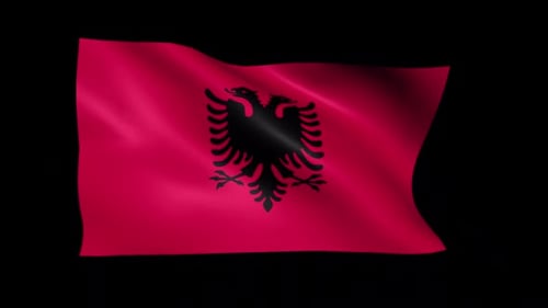 Realistic Waving Flag of Albania Animation
