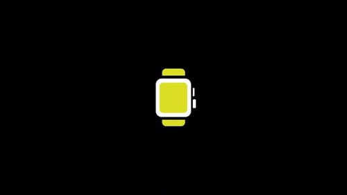 Flat Design Smartwatch Icon Animated Screen