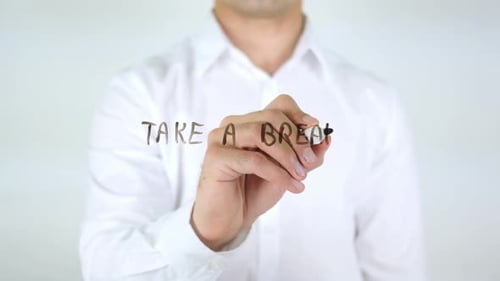 Writing "Take a Break" on Clear Surface