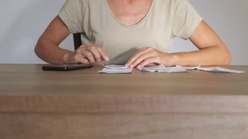 Woman Count Power Consumption Bill