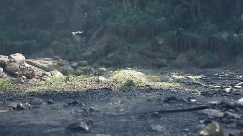 La lumière du soleil matinale illumine le paysage accidenté du terrain de Madagascar