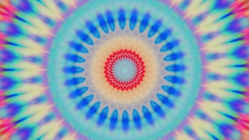 Abstraktes Blumenkaleidoskop mit sanften Farbverschiebungen