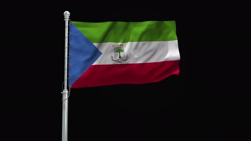 Equatorial Guinea Flag Waving Animation