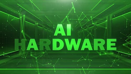 Futuristic Digital AI Hardware Network Technology Title