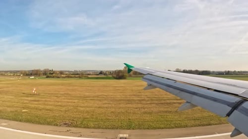 Airplane Landing From Riga Airport To Munich International Airport In Germany. POV Shot