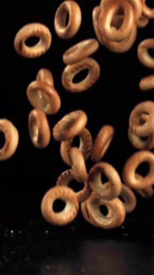 Crackers Fall on the Table Filmed on a Highspeed Camera at 1000 Fps