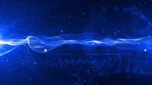 Abstract Blue Digital Wave Particle Background
