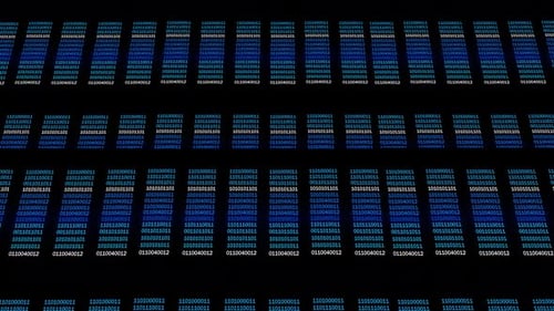 AI Technology Big Data Technology Matrix Background Motion of Digital Data Flow Transferring of Big