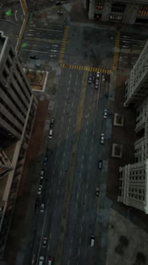 Aerial View of New York Downtown Building Roofs
