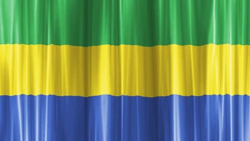 Waving Gabon National Flag Realistic Animation