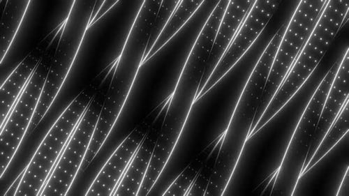 Modern abstract glowing lights dance across black background video