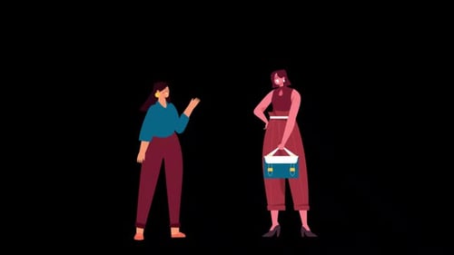 Two women are talking Alpha Channel