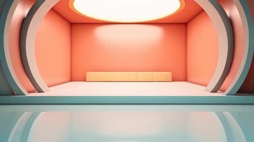 Clean 3D Minimalist Stage with Pedestal for Product Display Zoom