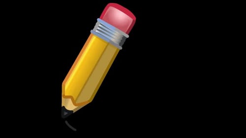 Animated Cartoon Pencil Drawing and Erasing Graphic