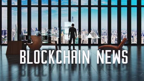 Successful Businessman And Blockchain News Text