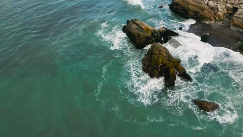 Cliffs and rocks with water