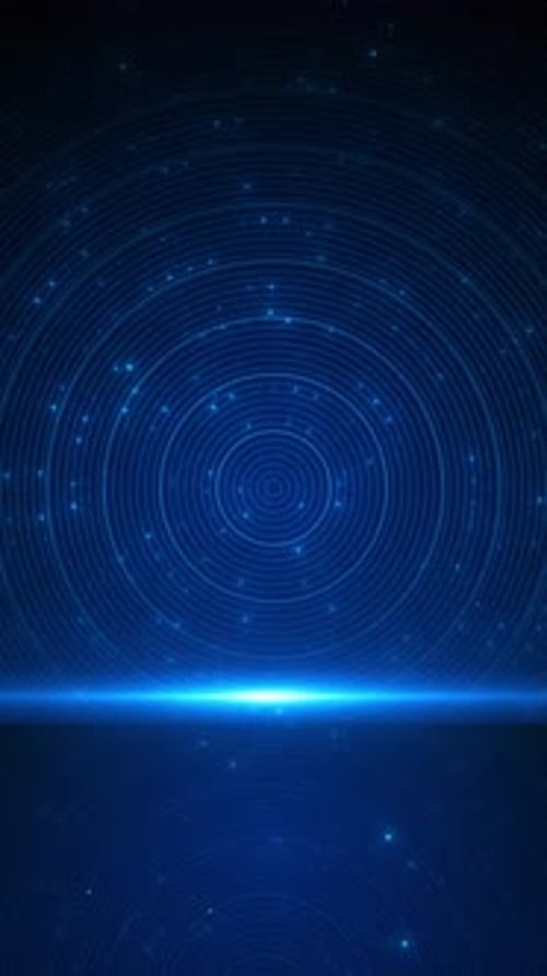 Abstract Blue Circular Digital Particle Loop Background