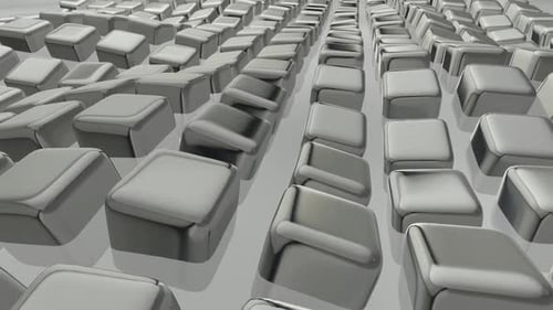 Luxury Background with a Floating Field of Silver Cubes, Figures, Reflection, Exclusive, 3D Render