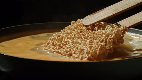 Adding Noodles to simmering broth