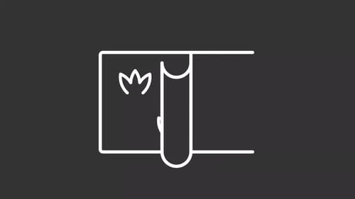 Animated sod rolls white line icon