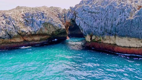 Picturesque Rocky Cliffs and Azure Ocean Waters