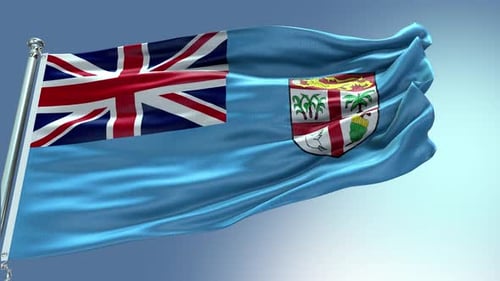Fiji National Flag Realistic Waving Loop Animation
