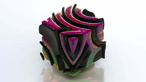 Iridescent Abstract Cube Object Morphing Looping Animation