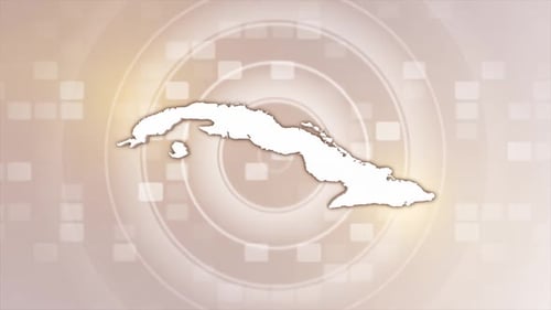 Modern Map of Cuba Outline Reveal Animation