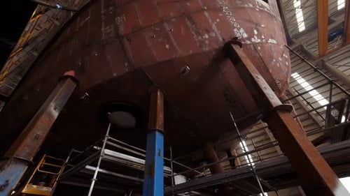 Shipbuilding and ship repair facility. shipyard industry. 4K