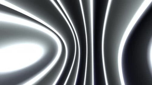 Flüssiger VJ Loop-Hintergrund mit Wellen in Schwarz und Weiß